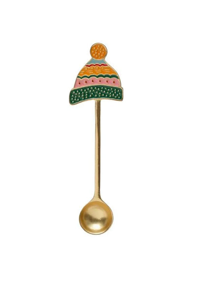 5"L Zinc Alloy Spoon w/ Enameled Holiday Icon Handle, Multi Color, 4 Styles
