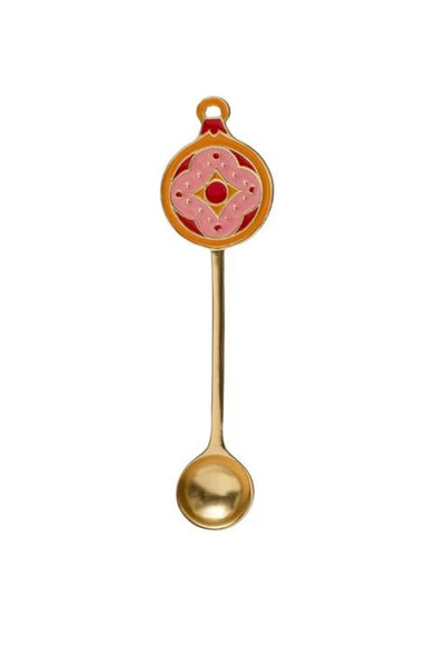 5"L Zinc Alloy Spoon w/ Enameled Holiday Icon Handle, Multi Color, 4 Styles