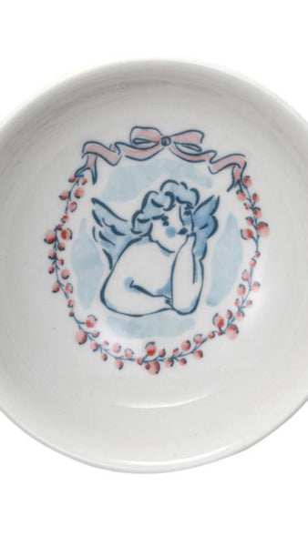 Stoneware Dish w/ Cherub, White, 4 Styles