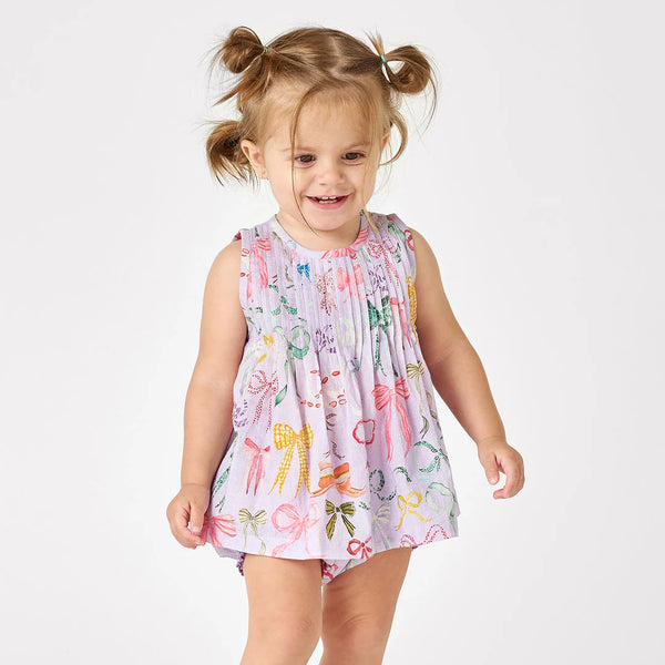 Baby Girls Lavender Watercolor Bows 2 Piece Set