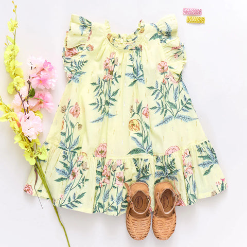 Girls Harper Dress Pale Yellow Poppy
