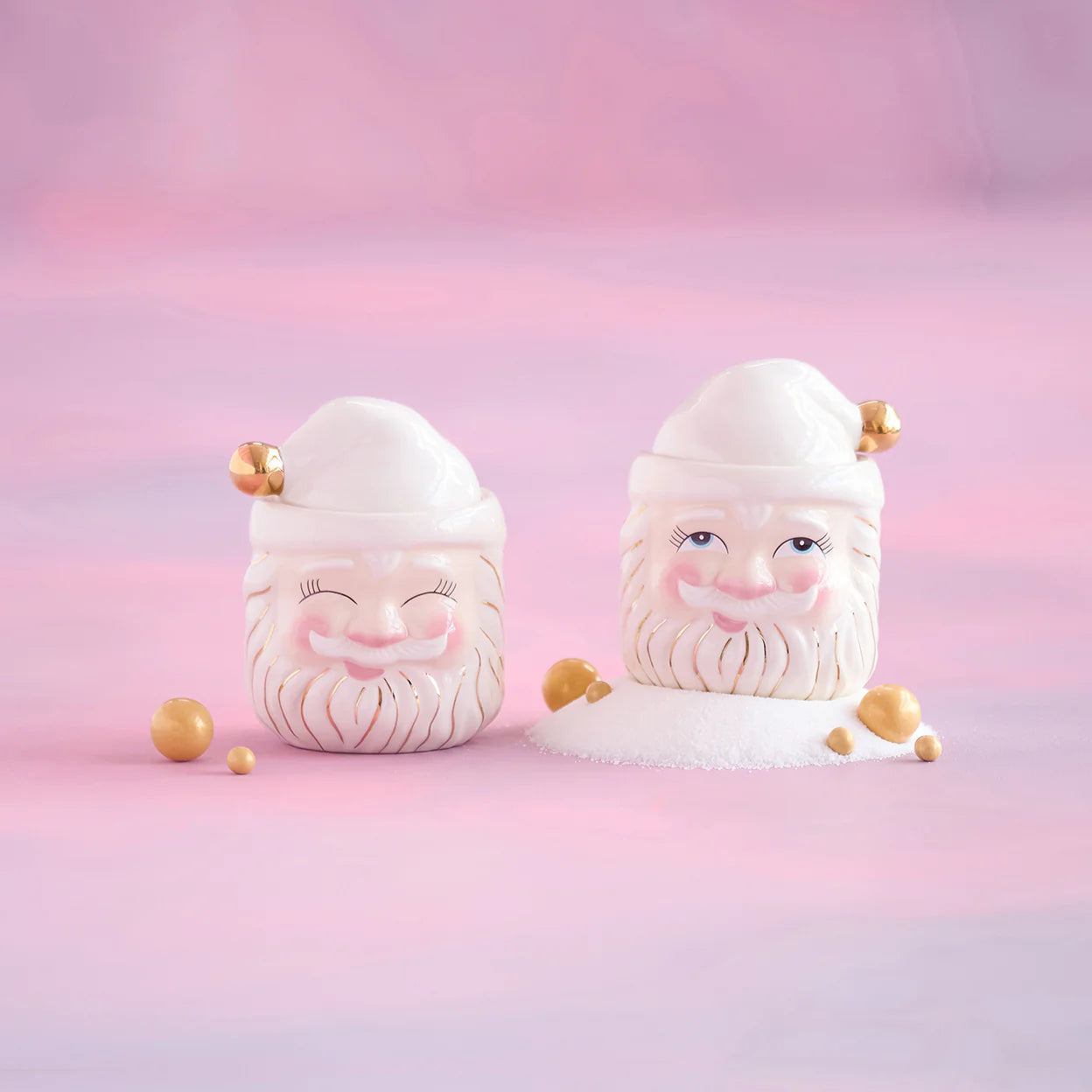 PAPA NOEL IN WHITE CANDY JAR