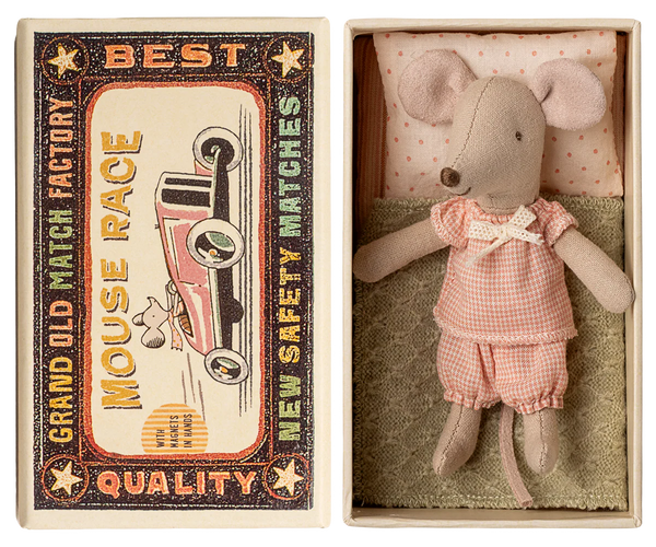 Little sister mouse in matchbox
