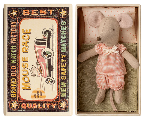 Little sister mouse in matchbox