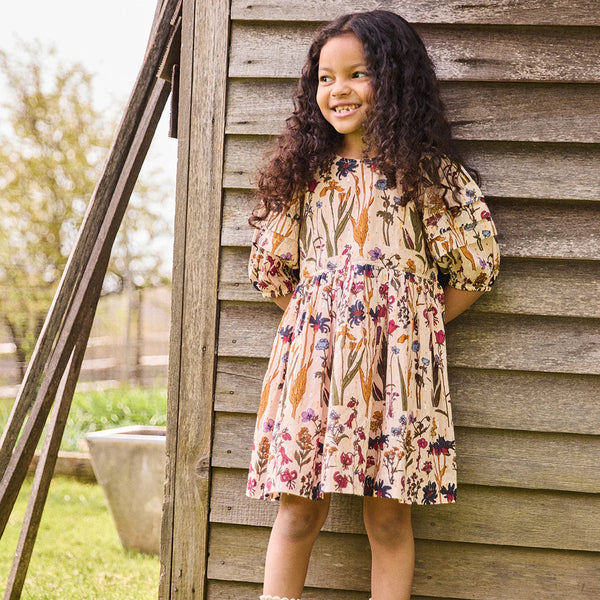 Girl's Brooke Dress Autumn Flowers