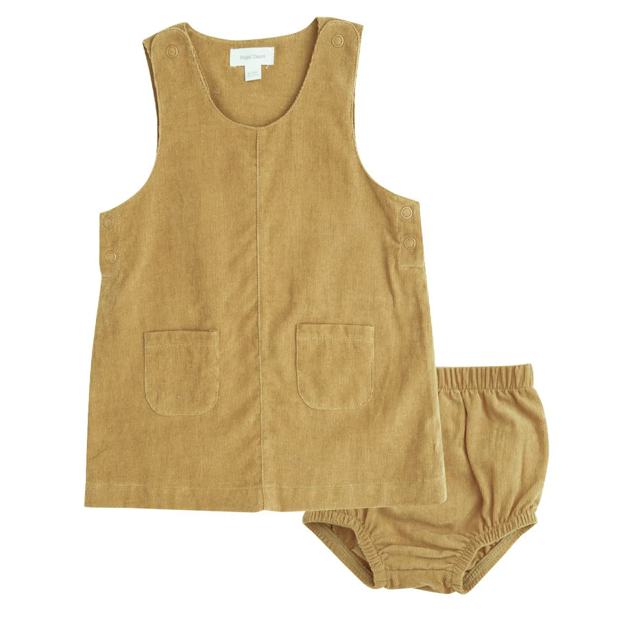 Corduroy Dress and Bloomer Set Honey