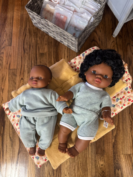 Sweatsuit in "Sage" for Minikane Soft-bodied Babies