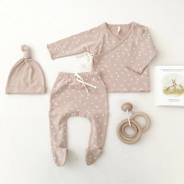 Wrap Top + Footed Pant Set || Petal Blossom