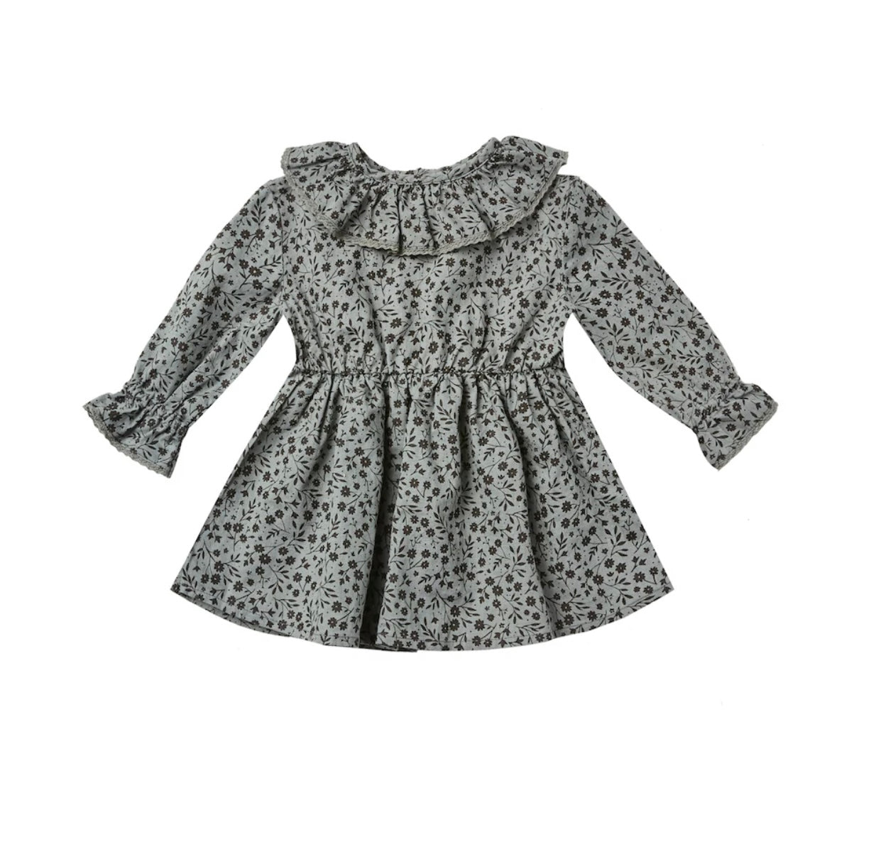 Ruffle Collar Baby Dress - Indigo Meadow