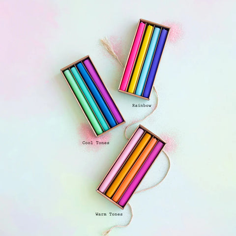RAINBOW TAPER CANDLE, BOXED SET OF 4