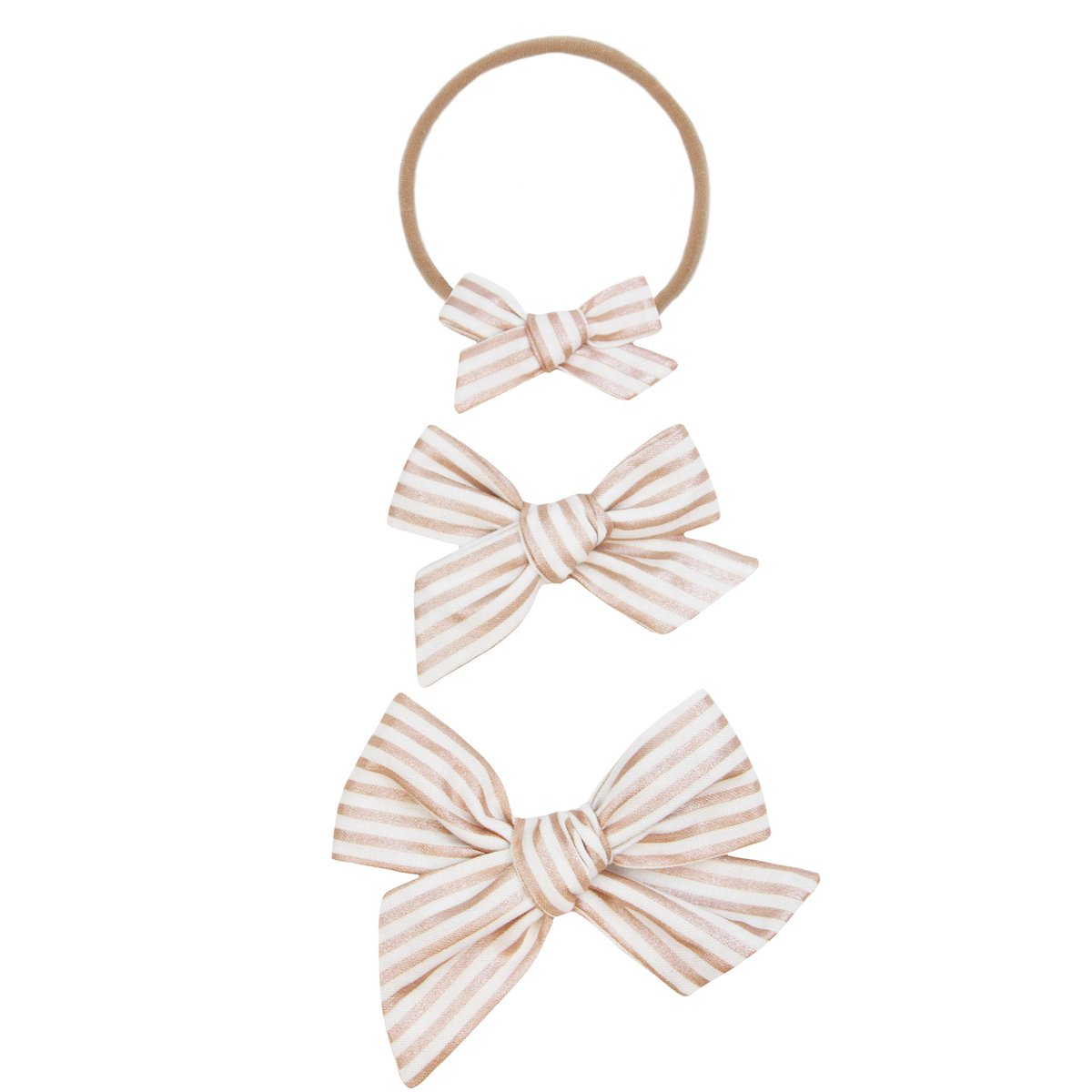 CLASSIC - ROSE GOLD STRIPE BOW