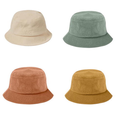 terry bucket hat | gold, natural, terracotta, aqua