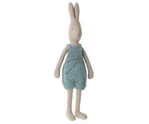 Rabbit in Blue Knitted Overalls, Size 4