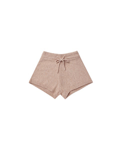 knit shorts || heathered rose