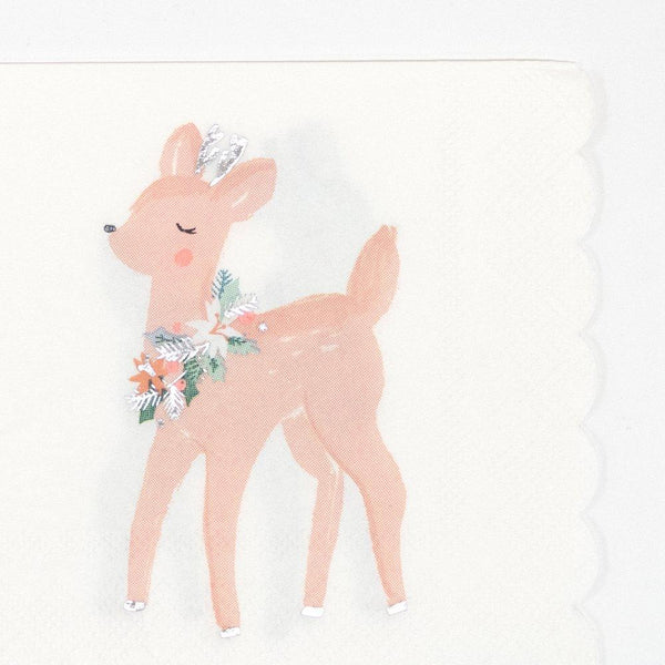 Pastel Deer Napkins (set of 16)