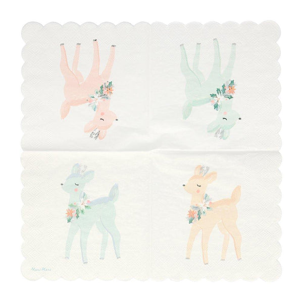 Pastel Deer Napkins (set of 16)