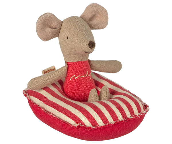 Rubber Boat Small Mouse Red Stripe