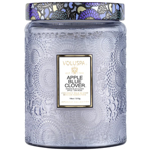 APPLE BLUE CLOVER LARGE JAR CANDLE