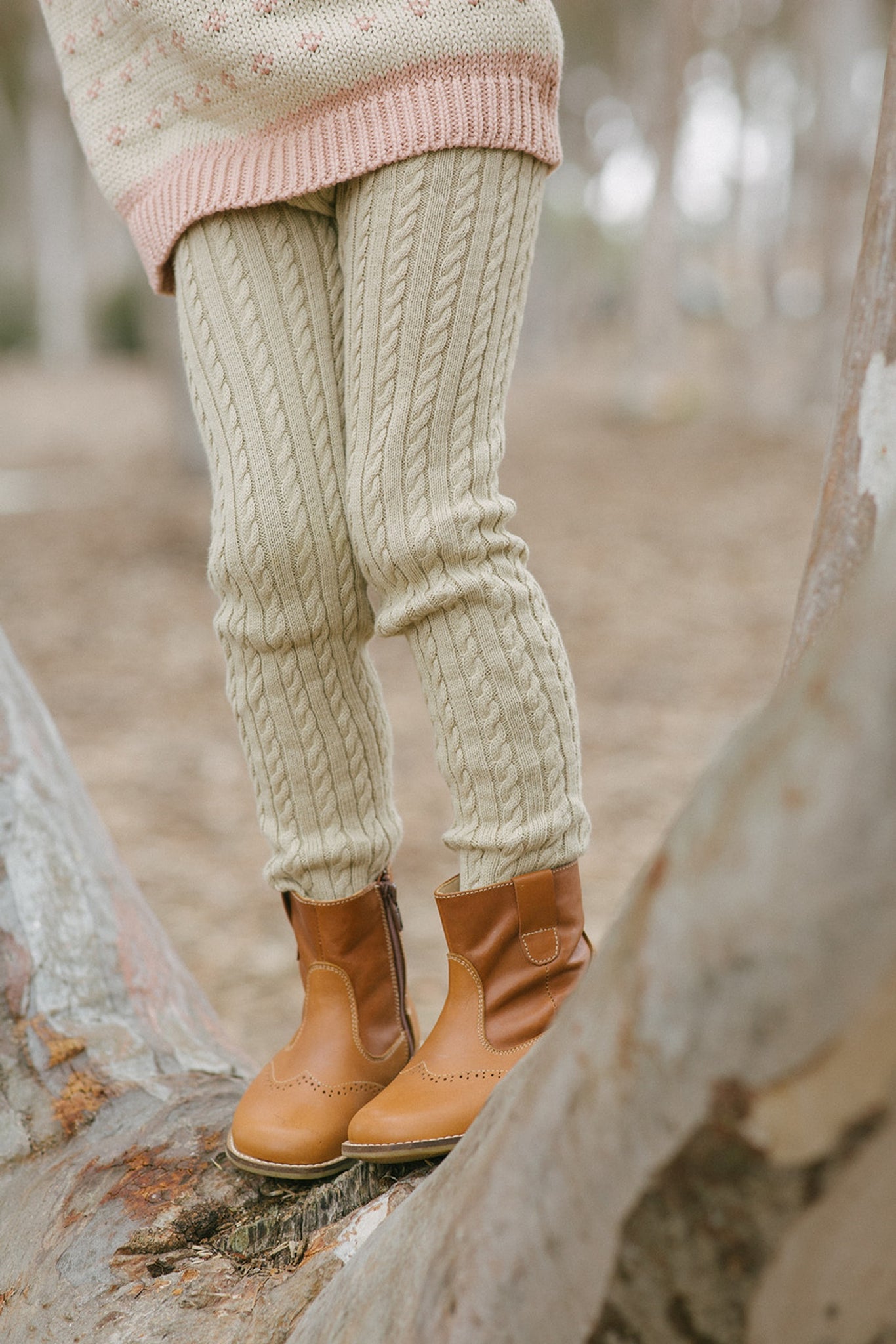 Cable Knit Leggings Taupe – no small miracle children's boutique