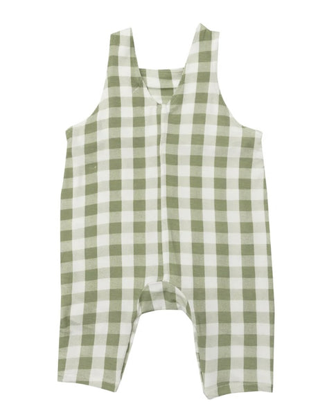 BAMBOO OVERALLS - GINGHAM SAGE
