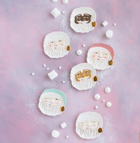 Glitterville Papa Noel Cookie Plates
