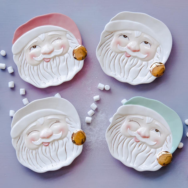 Glitterville Papa Noel Cookie Plates